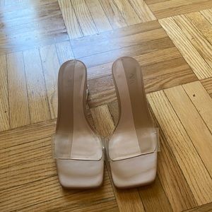 Zara clear heel mules